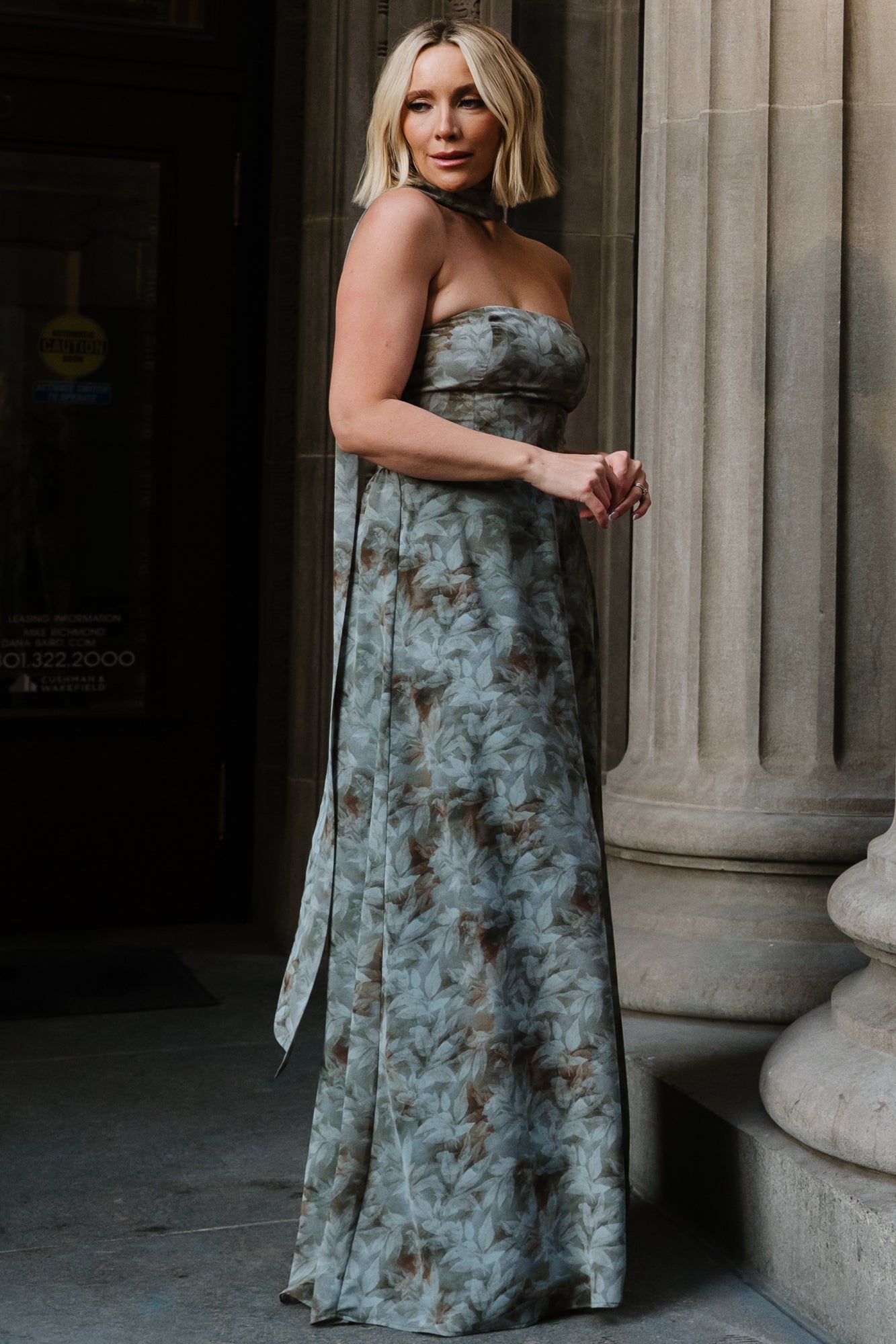 Florian Strapless Maxi Dress | Baltic Born Eucalyptus Floral