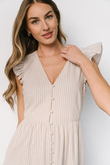 Hettie Button Maxi Dress | Baltic Born Beige Stripe