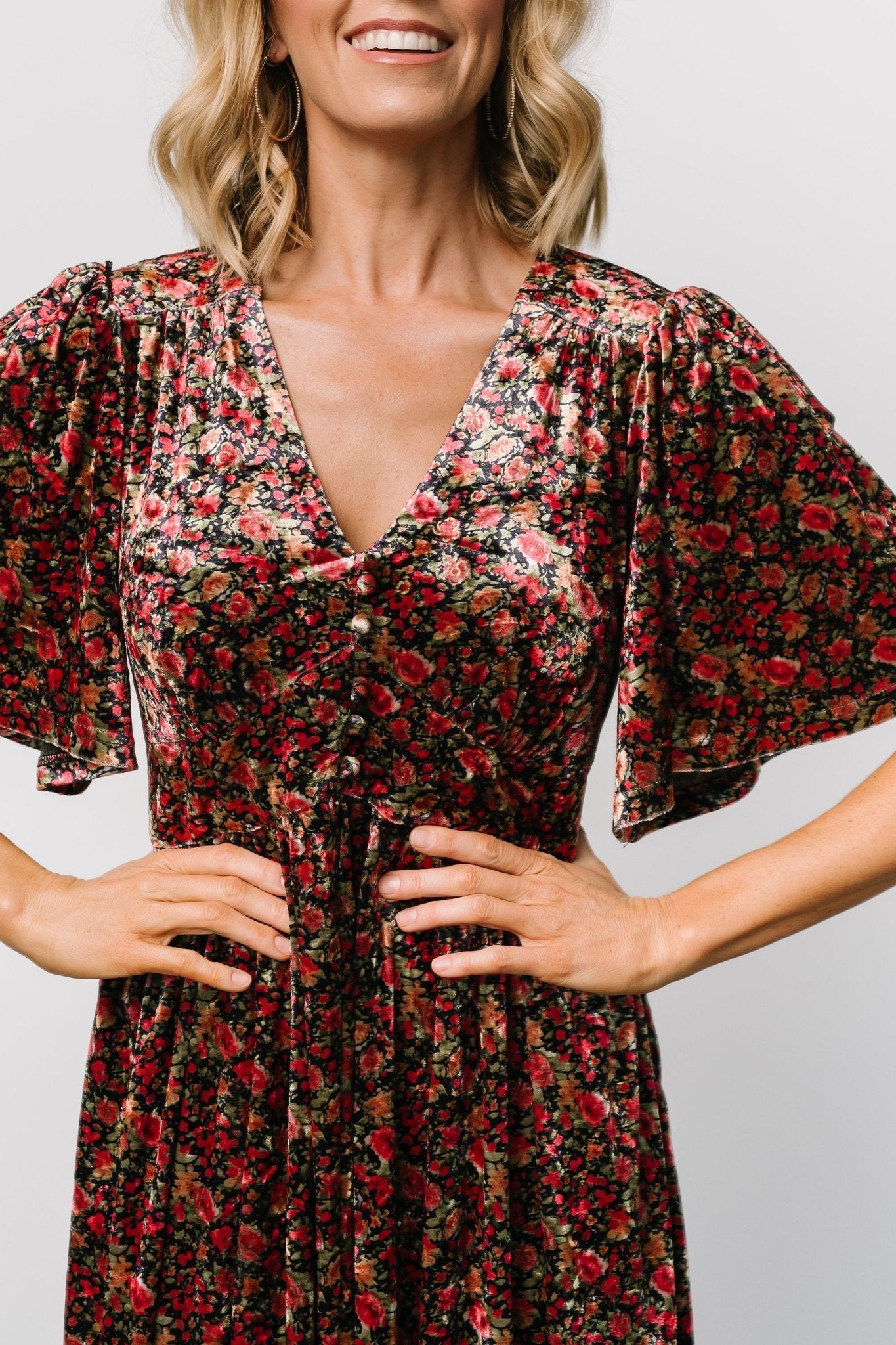 Irina Velvet Maxi Dress | Baltic Born Black Multi Floral