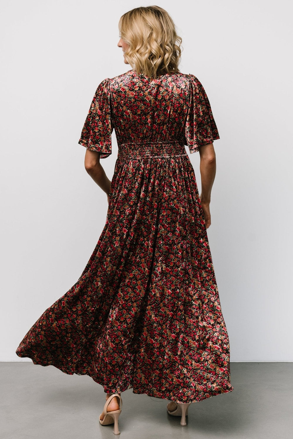 Irina Velvet Maxi Dress | Baltic Born Black Multi Floral