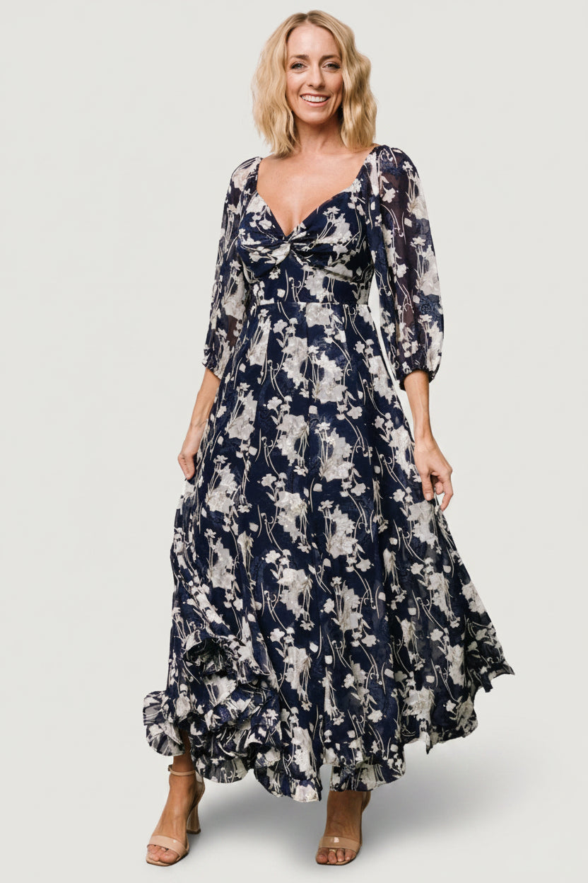 Estefania Maxi Dress | Baltic Born Navy + Off White Floral