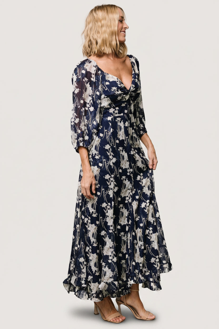 Estefania Maxi Dress | Baltic Born Navy + Off White Floral