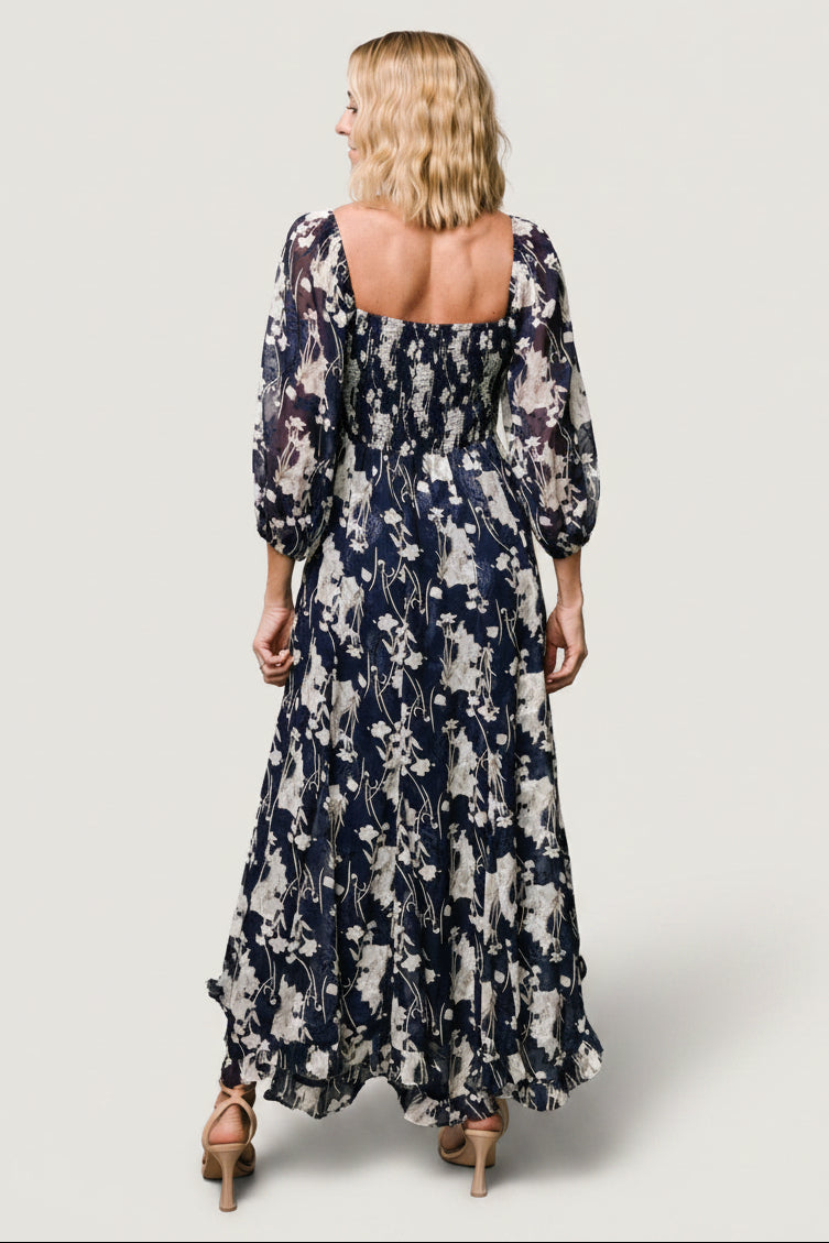 Estefania Maxi Dress | Baltic Born Navy + Off White Floral