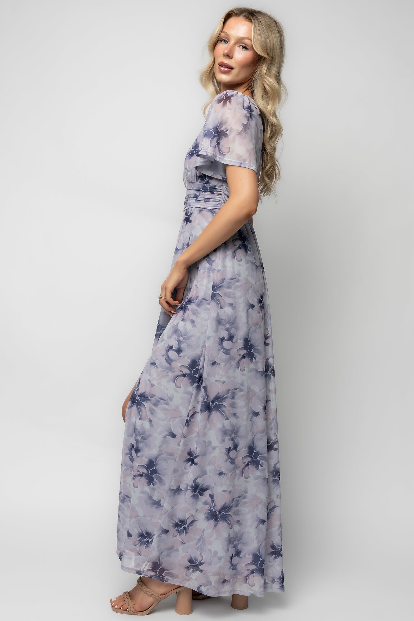 Arianne Mesh Maxi Dress | Baltic Born Dusty Lavender Print