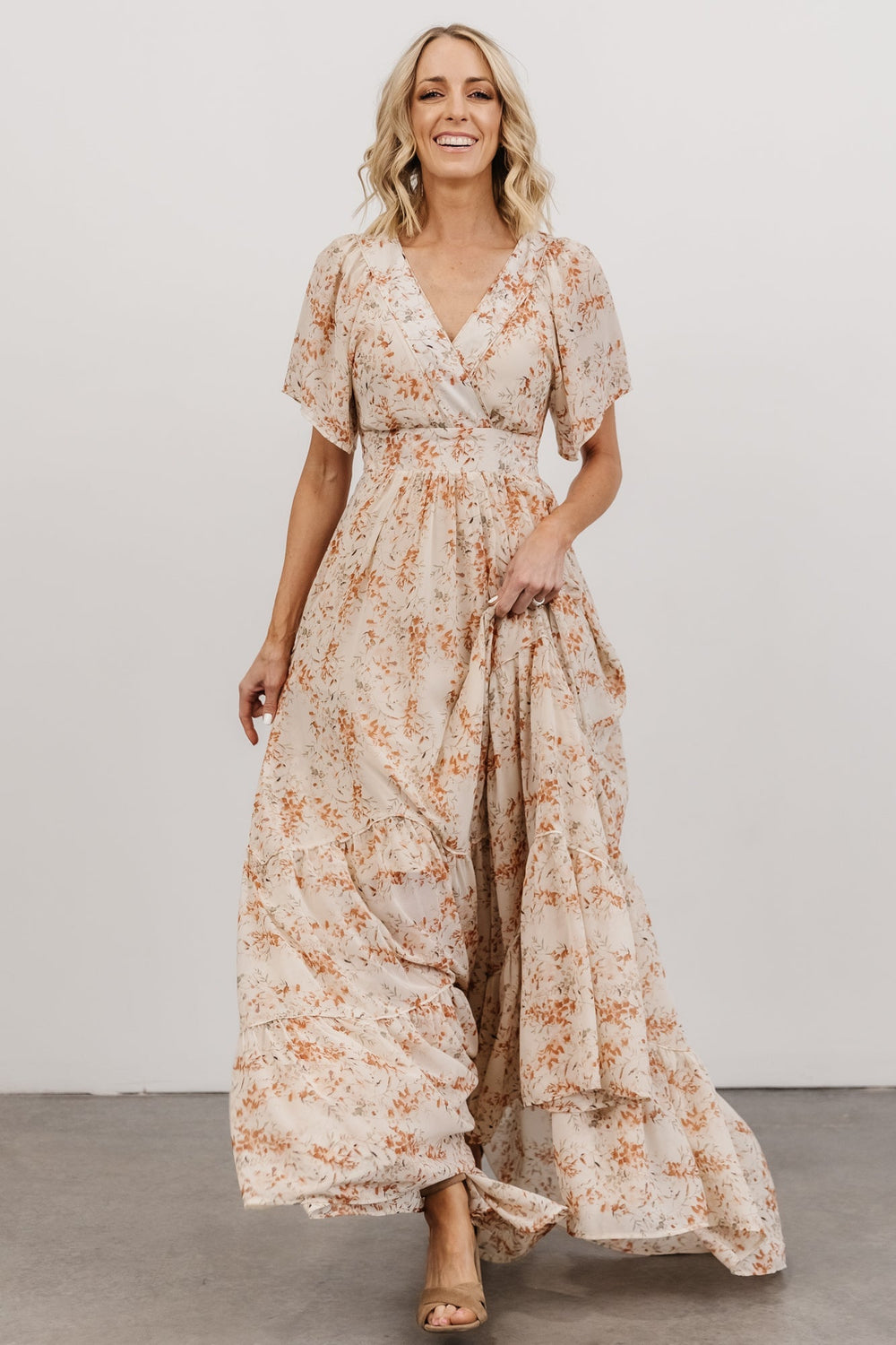 Katherine Maxi Dress | Baltic Born Cream + Rust Floral