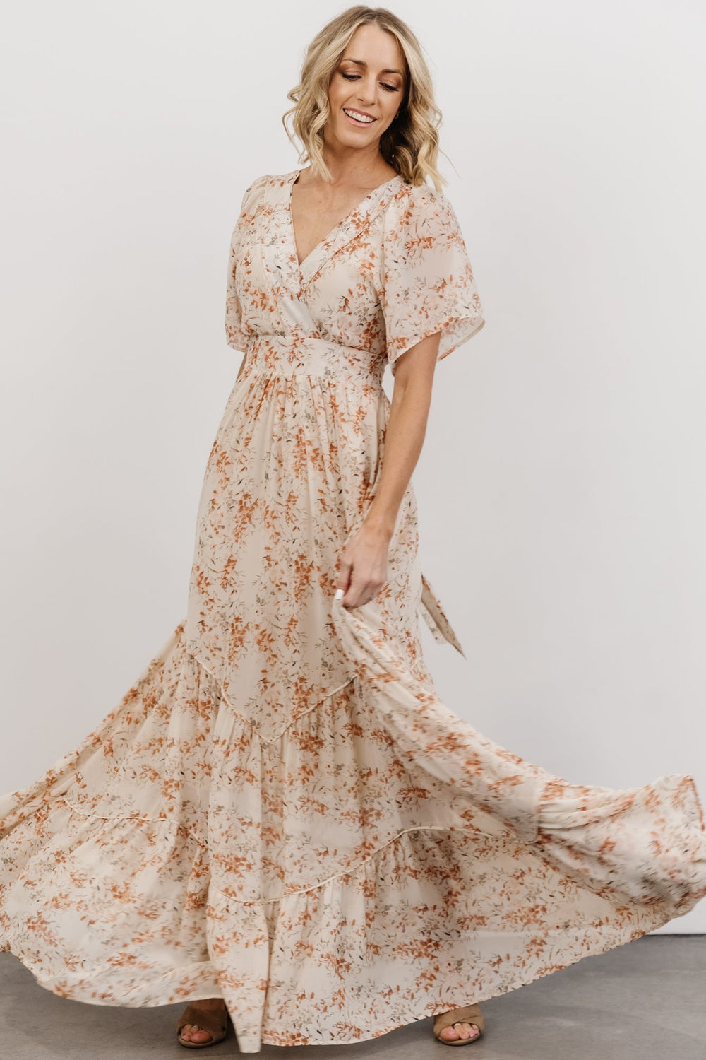 Katherine Maxi Dress | Baltic Born Cream + Rust Floral