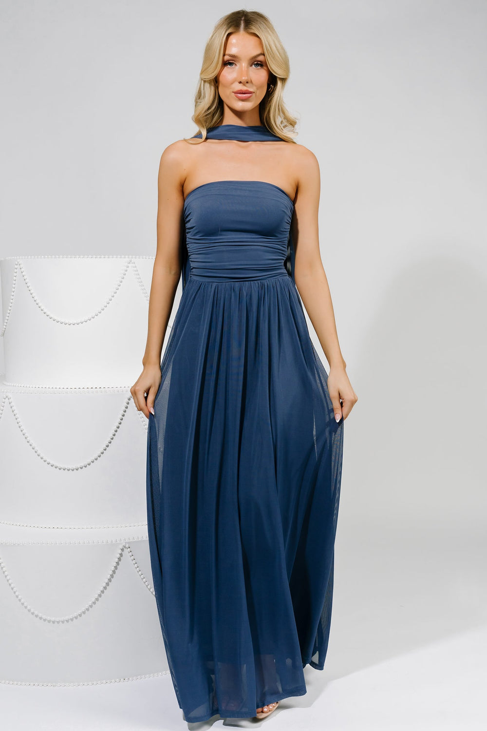 Elias Strapless Maxi Dress | Baltic Born Deep Blue