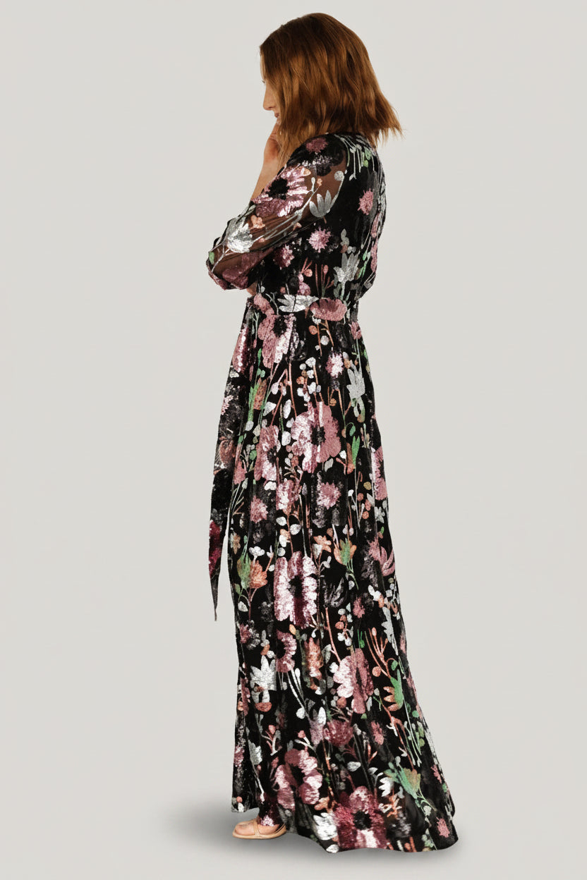 Destiny Sequin Maxi Dress | Baltic Born Black Multi