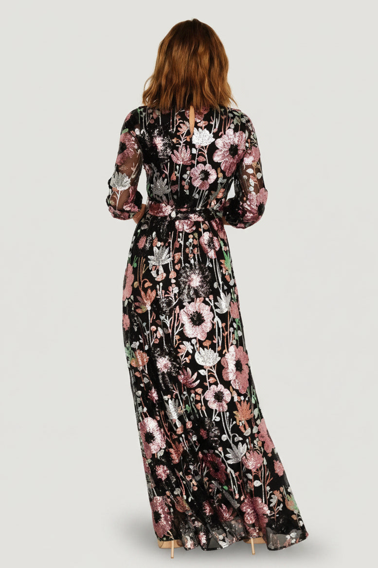Destiny Sequin Maxi Dress | Baltic Born Black Multi