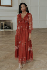 Layla Tulle Maxi Dress | Baltic Born Rust Floral