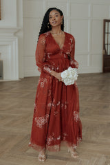 Layla Tulle Maxi Dress | Baltic Born Rust Floral