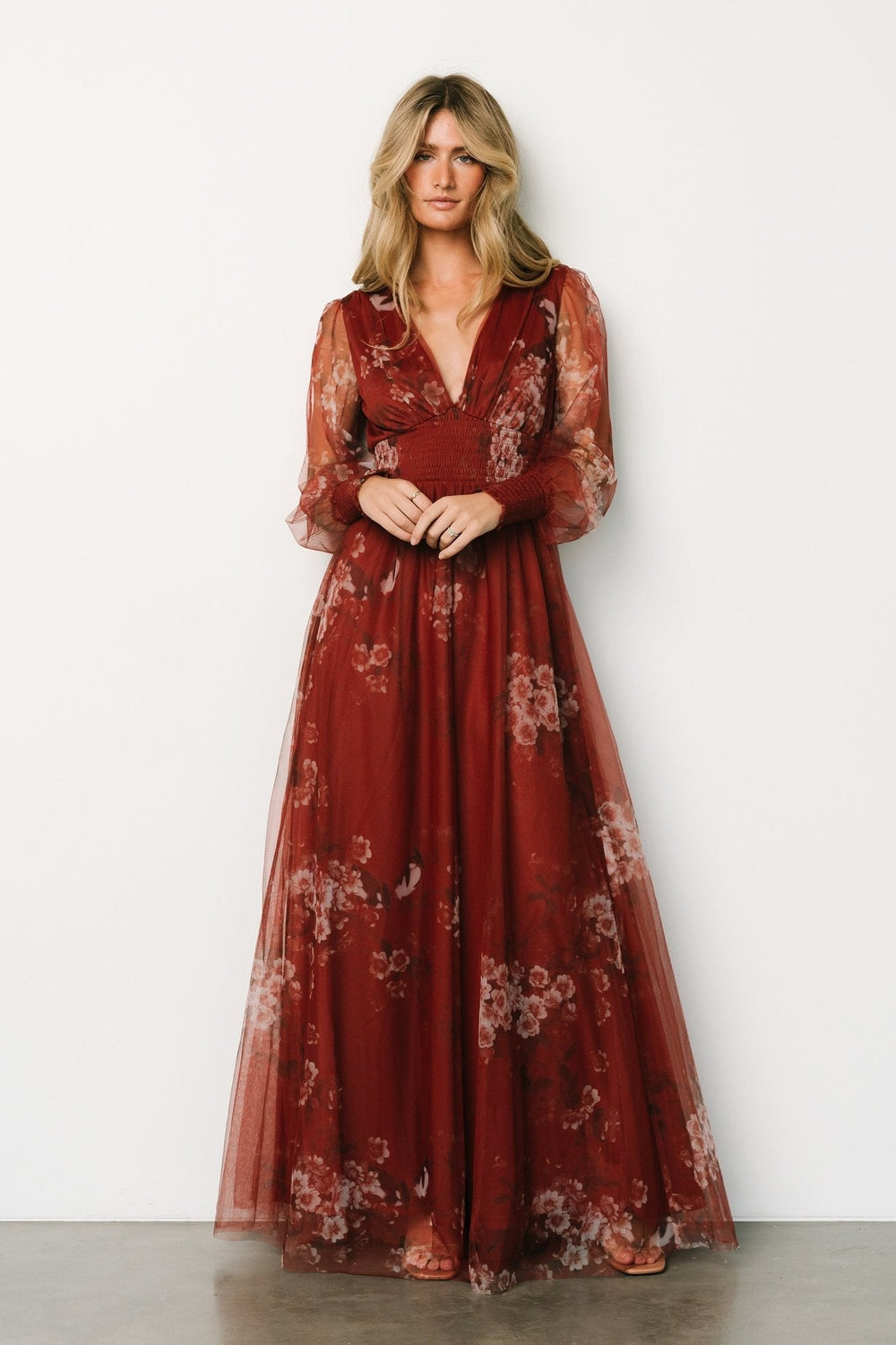 Layla Tulle Maxi Dress | Baltic Born Rust Floral