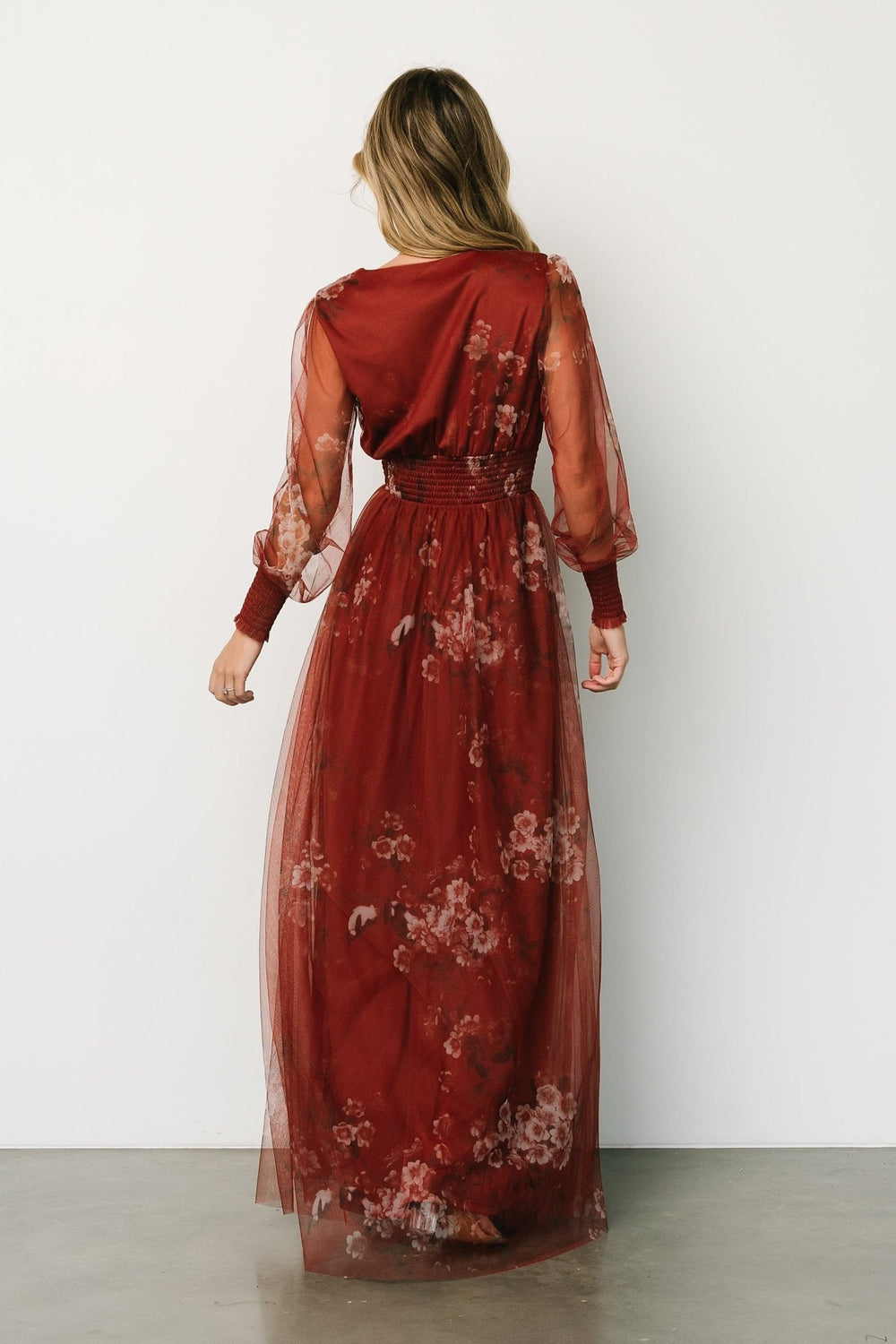 Layla Tulle Maxi Dress | Baltic Born Rust Floral