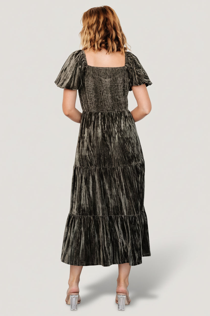 Colleen Velvet Maxi Dress | Baltic Born Olive