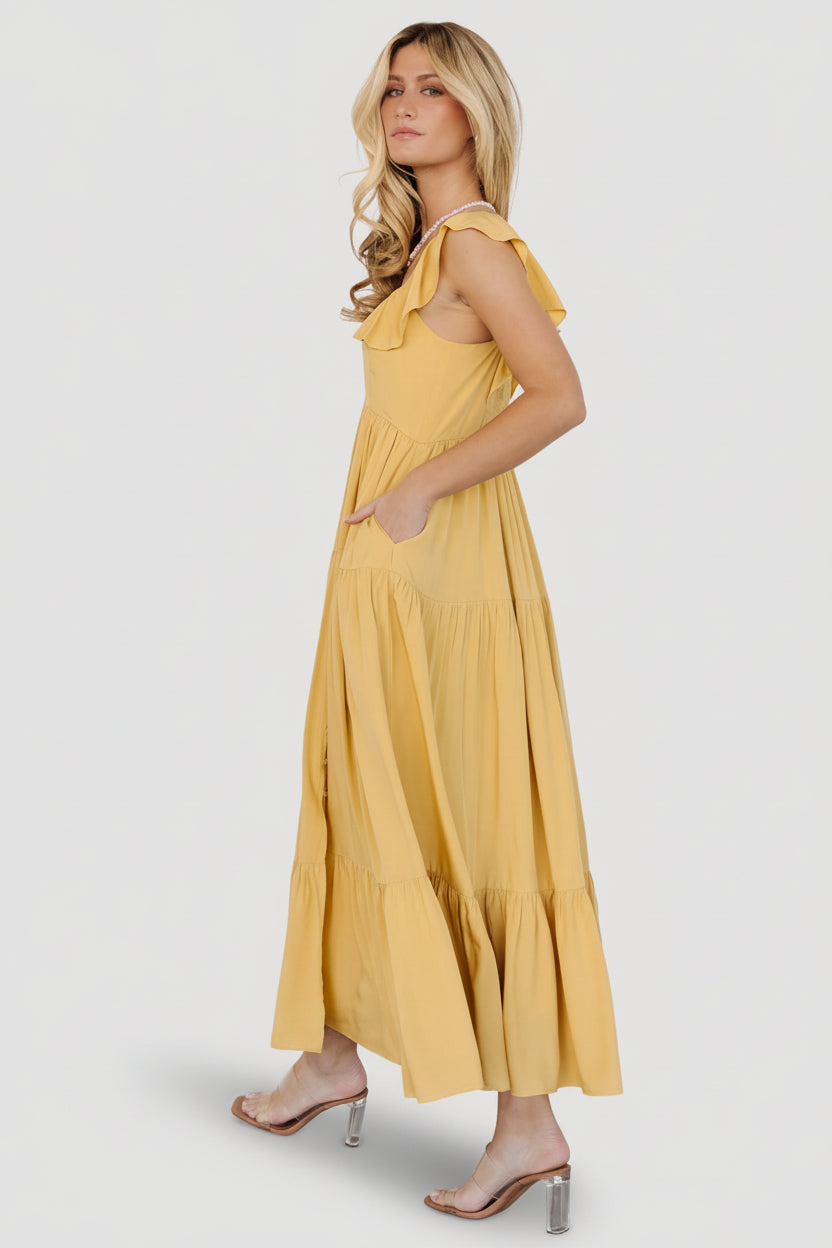 Ellie Ruffle Top Dress | Baltic Born Golden Yellow