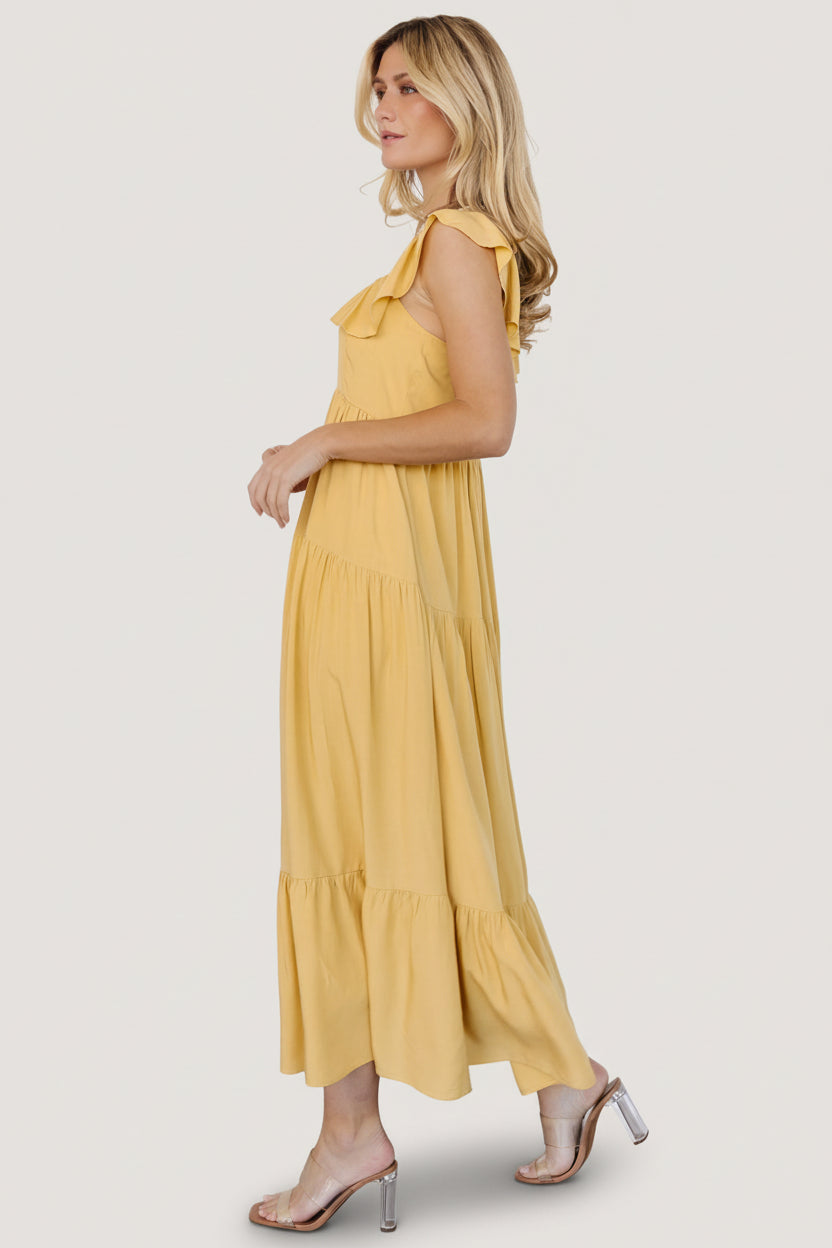 Ellie Ruffle Top Dress | Baltic Born Golden Yellow