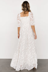 Paloma Smocked Feather Maxi Dress | Baltic Born Off White