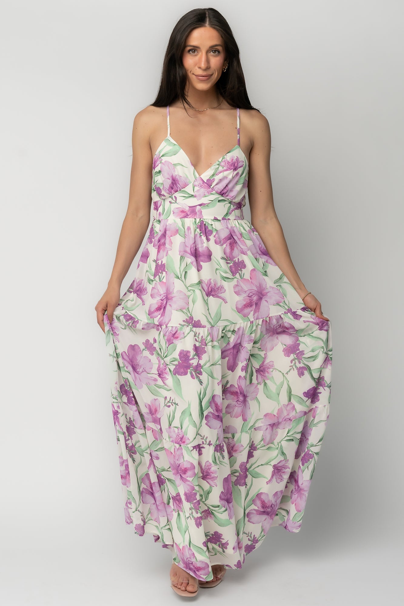 Lina Maxi Dress | Baltic Born Purple + White Floral