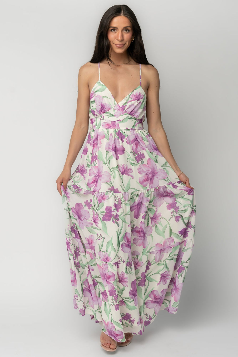 Lina Maxi Dress | Baltic Born Purple + White Floral
