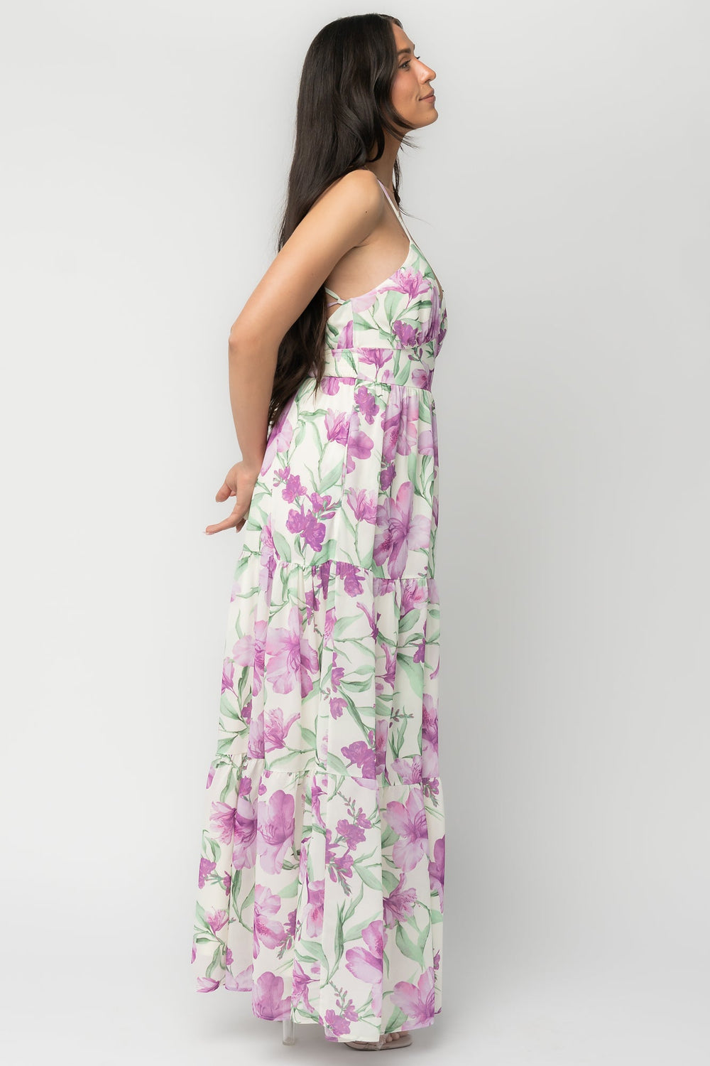 Lina Maxi Dress | Baltic Born Purple + White Floral