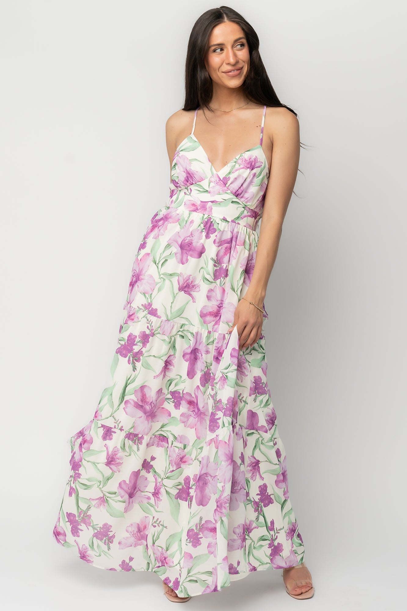 Lina Maxi Dress | Baltic Born Purple + White Floral