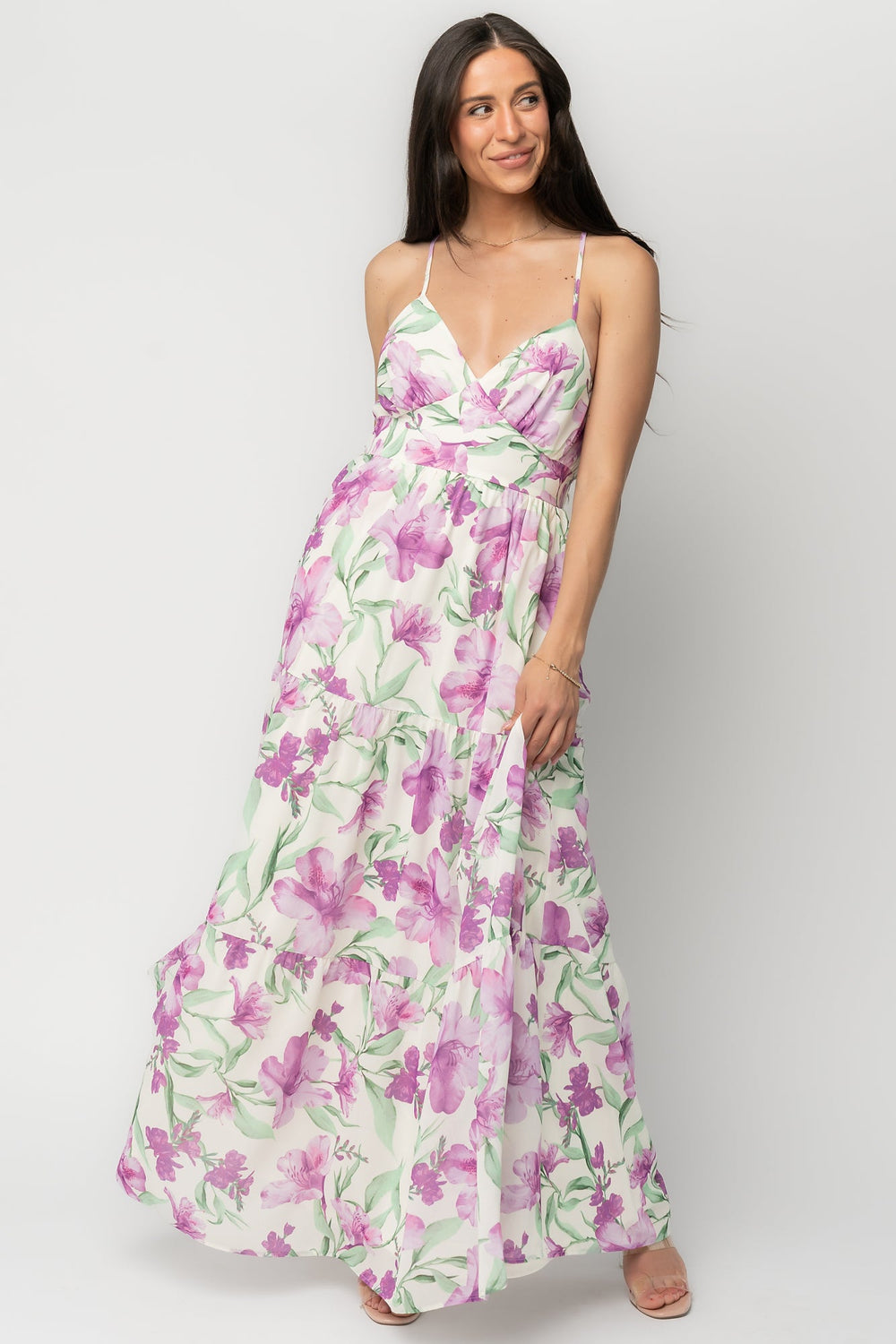 Lina Maxi Dress | Baltic Born Purple + White Floral