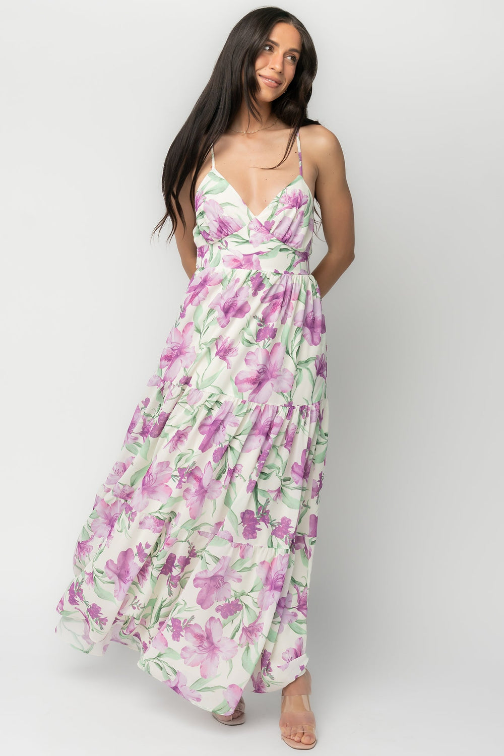 Lina Maxi Dress | Baltic Born Purple + White Floral