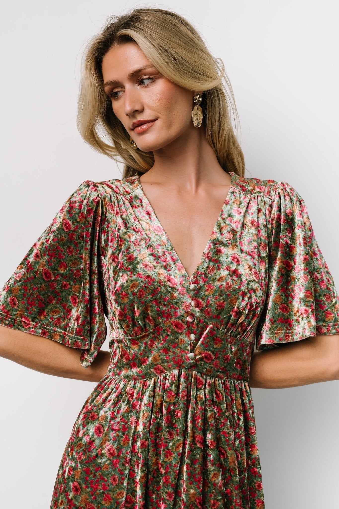 Irina Velvet Maxi Dress | Baltic Born Green Multi Floral