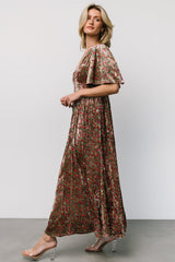 Irina Velvet Maxi Dress | Baltic Born Green Multi Floral