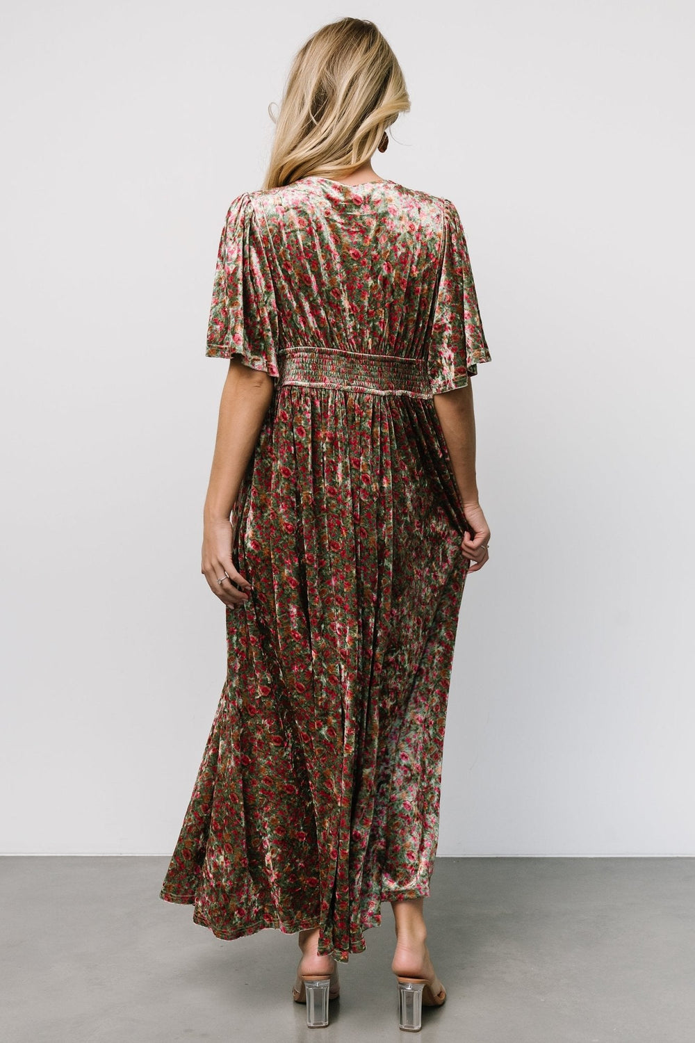 Irina Velvet Maxi Dress | Baltic Born Green Multi Floral