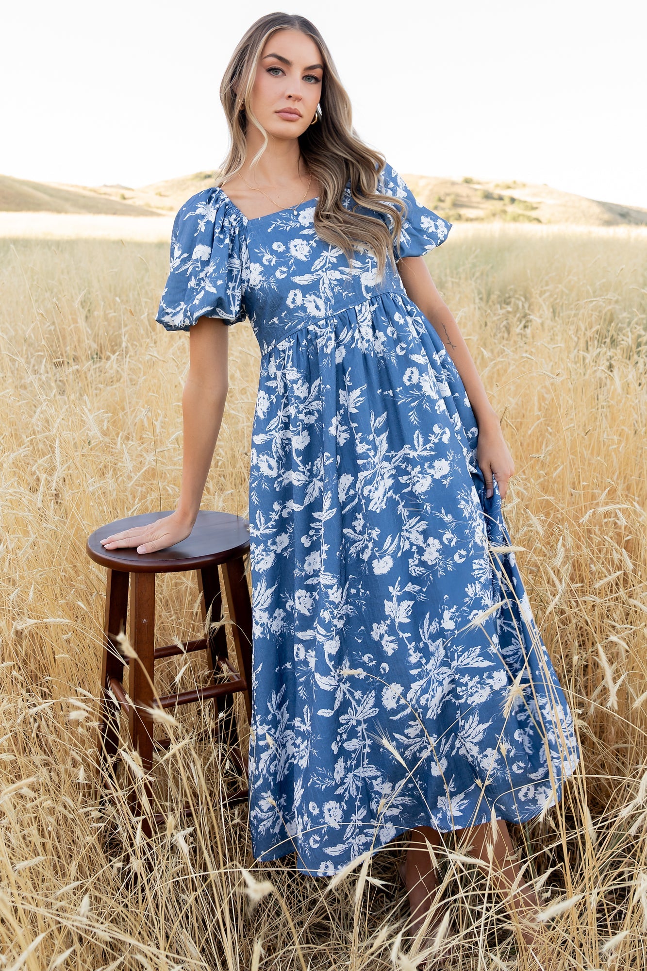 Graceland Maxi Dress | Baltic Born Slate + White Floral