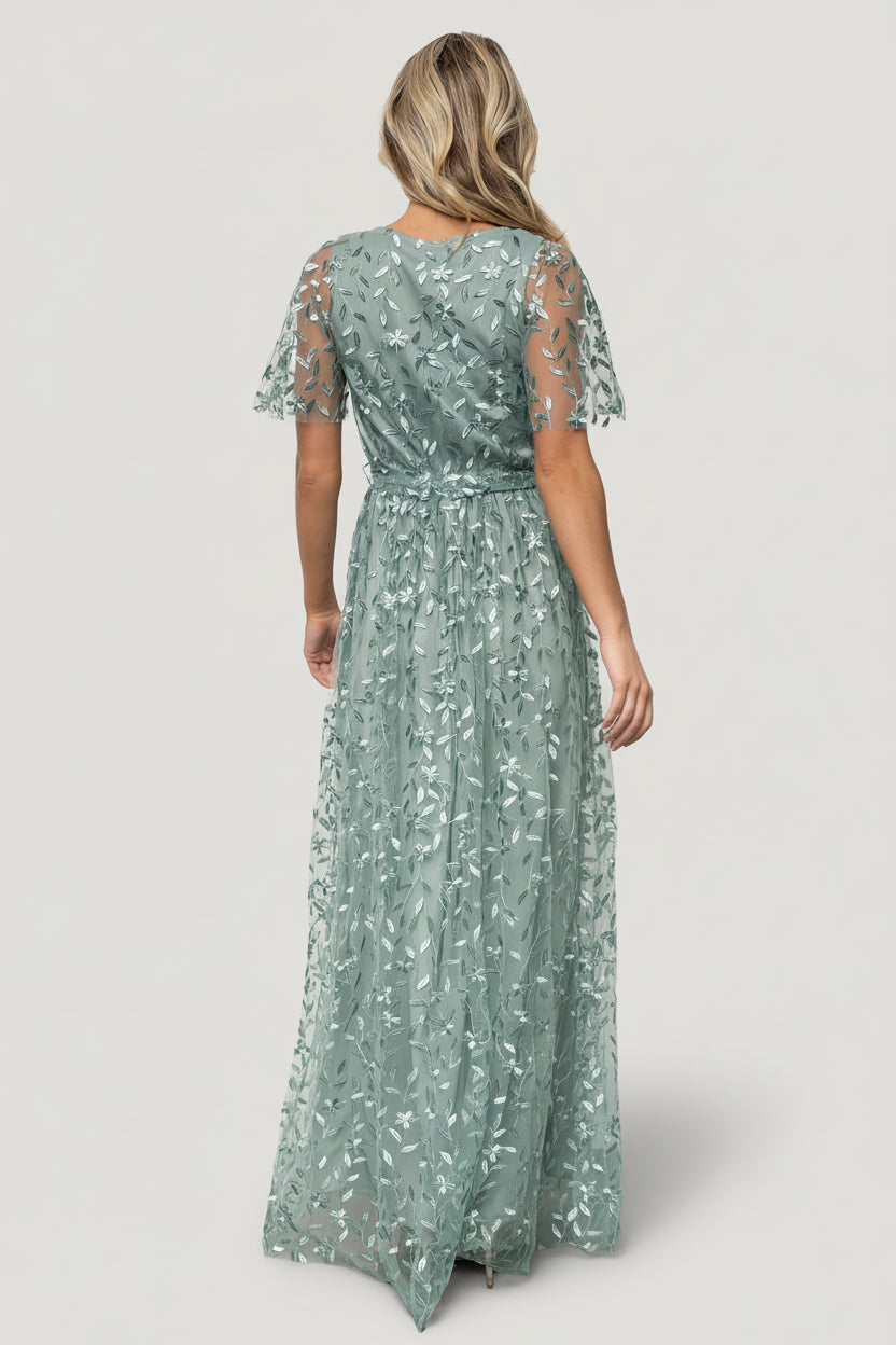 Marseille Embossed Maxi Dress | Baltic Born Eucalyptus