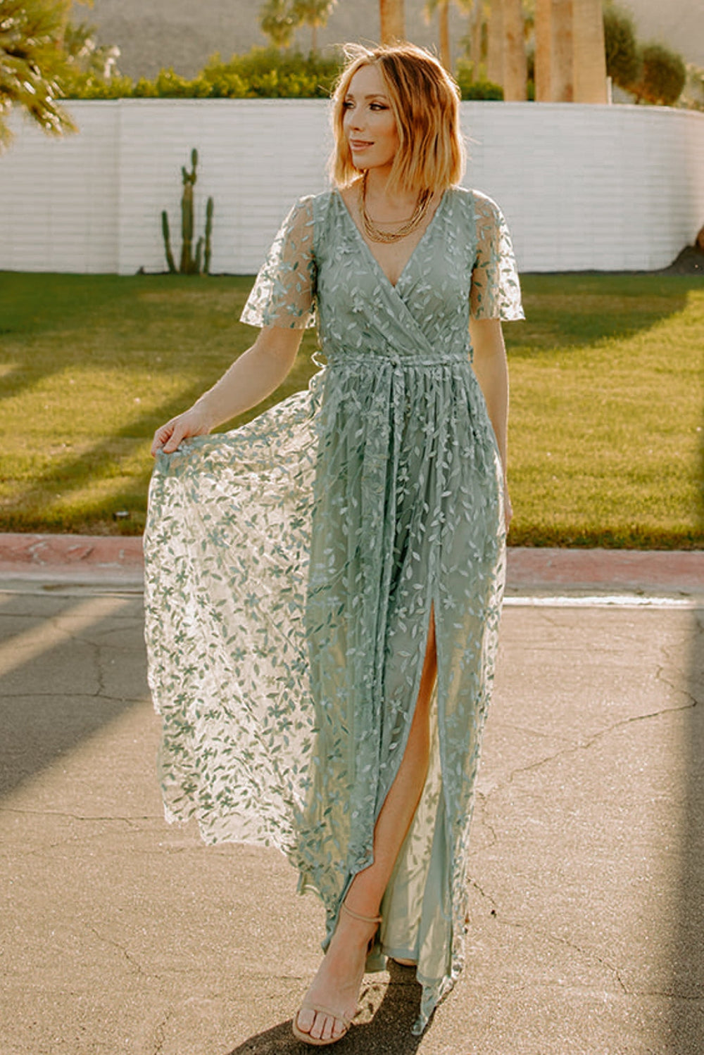 Marseille Embossed Maxi Dress | Baltic Born Eucalyptus