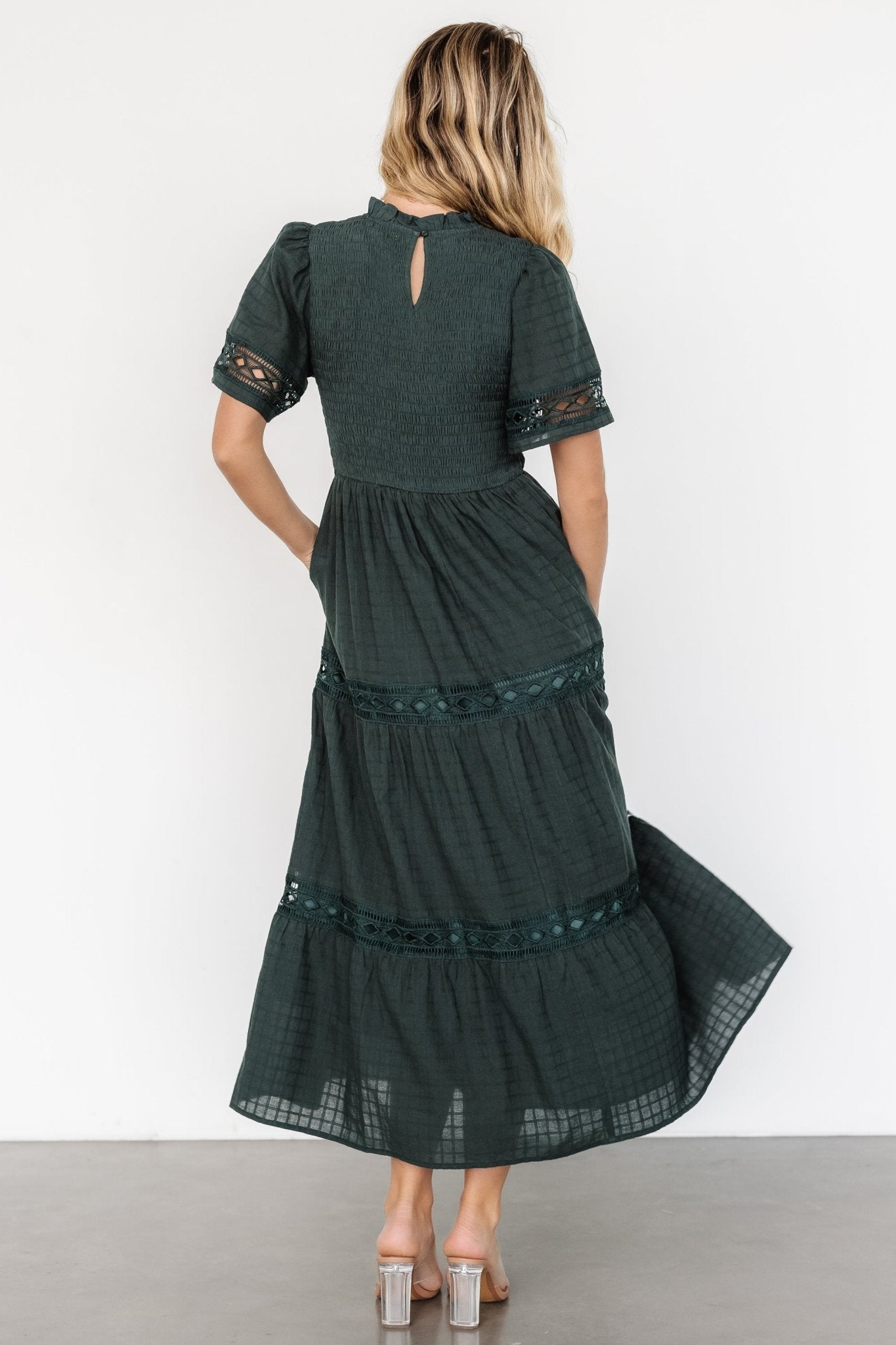 Loveland Geo Lace Maxi Dress | Baltic Born Dark Green