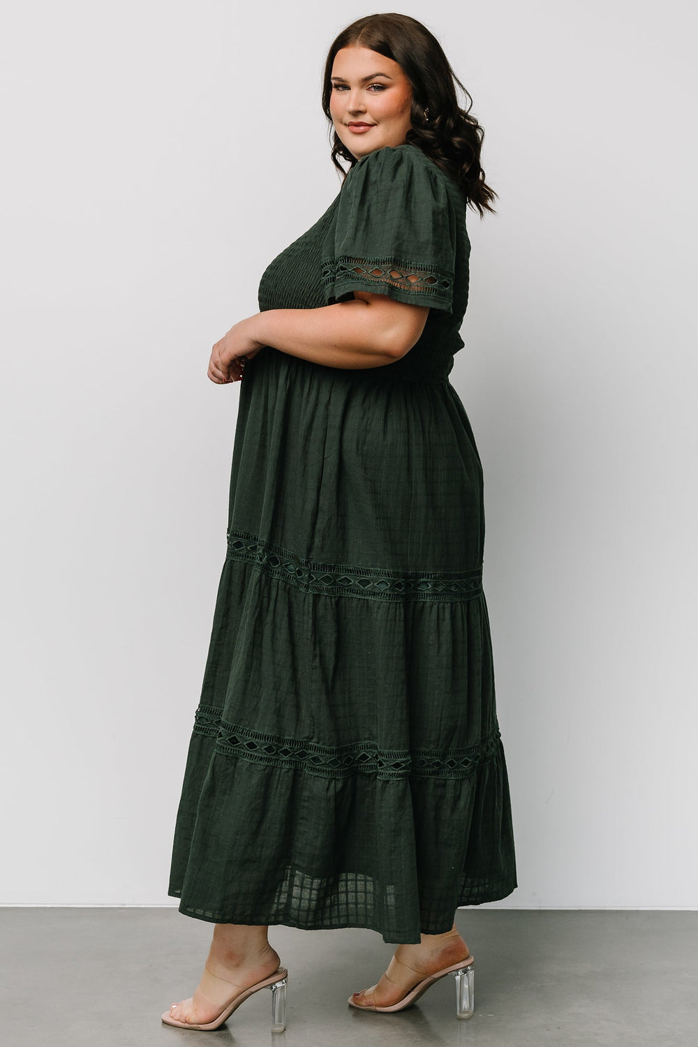 Loveland Geo Lace Maxi Dress | Baltic Born Dark Green