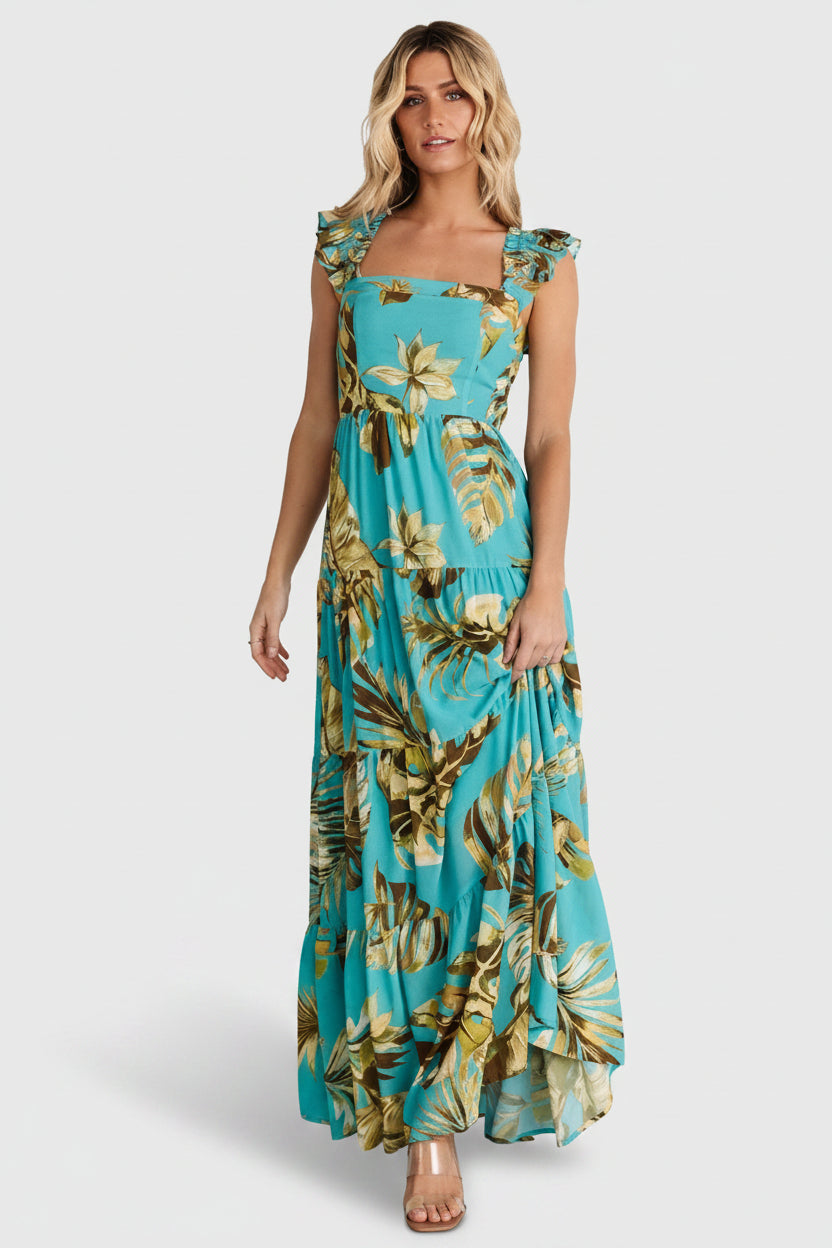 Encinitas Maxi Dress | Baltic Born Caribbean Blue Print