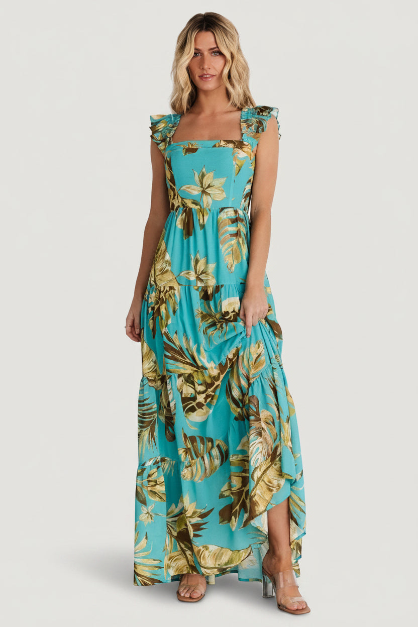 Encinitas Maxi Dress | Baltic Born Caribbean Blue Print