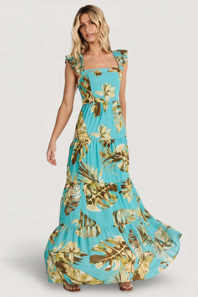 Encinitas Maxi Dress | Baltic Born Caribbean Blue Print