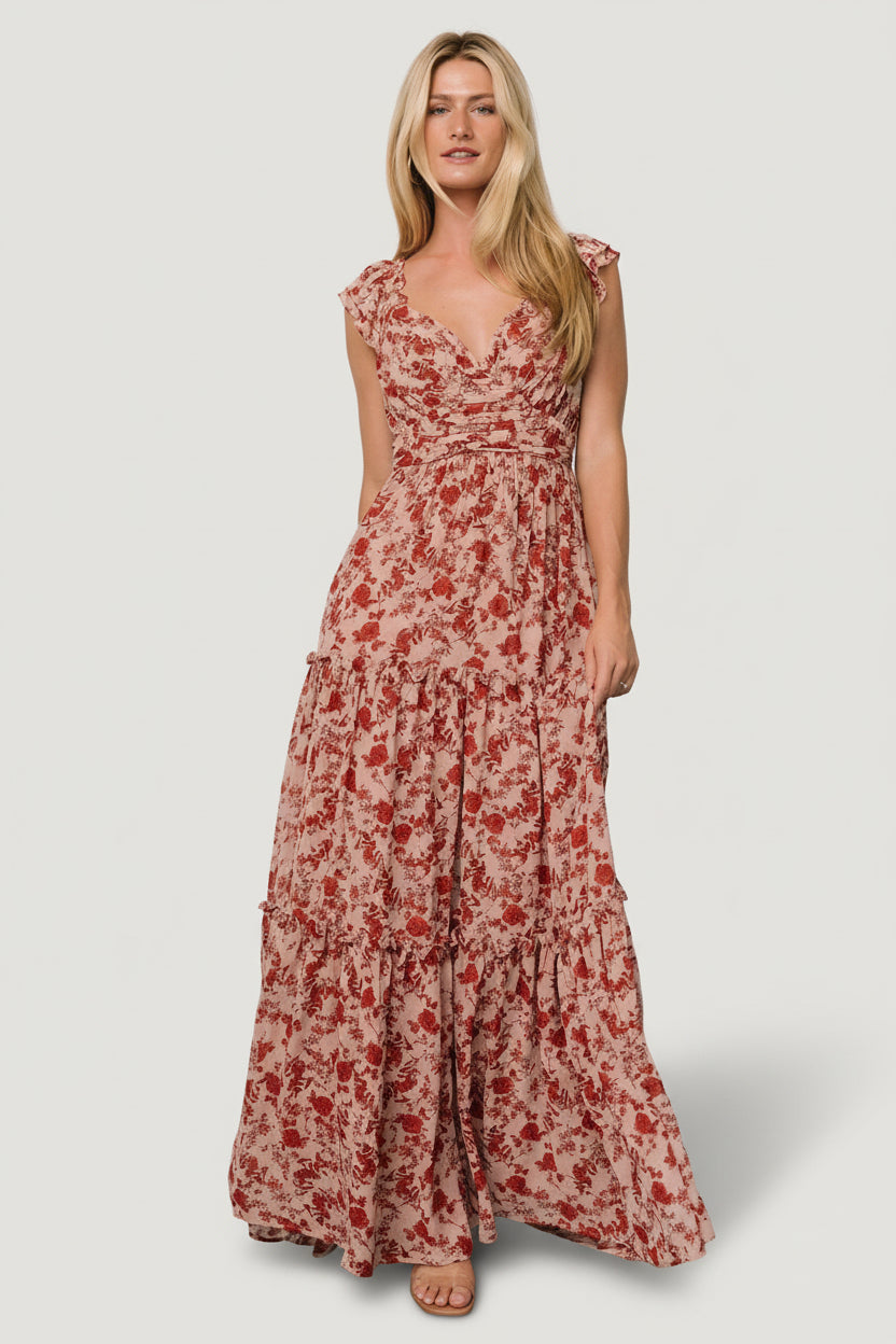Martina Maxi Dress | Baltic Born Blush + Red