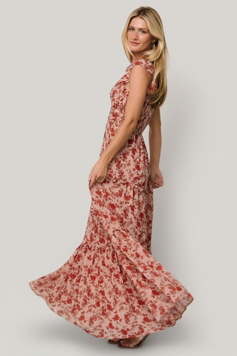 Martina Maxi Dress | Baltic Born Blush + Red