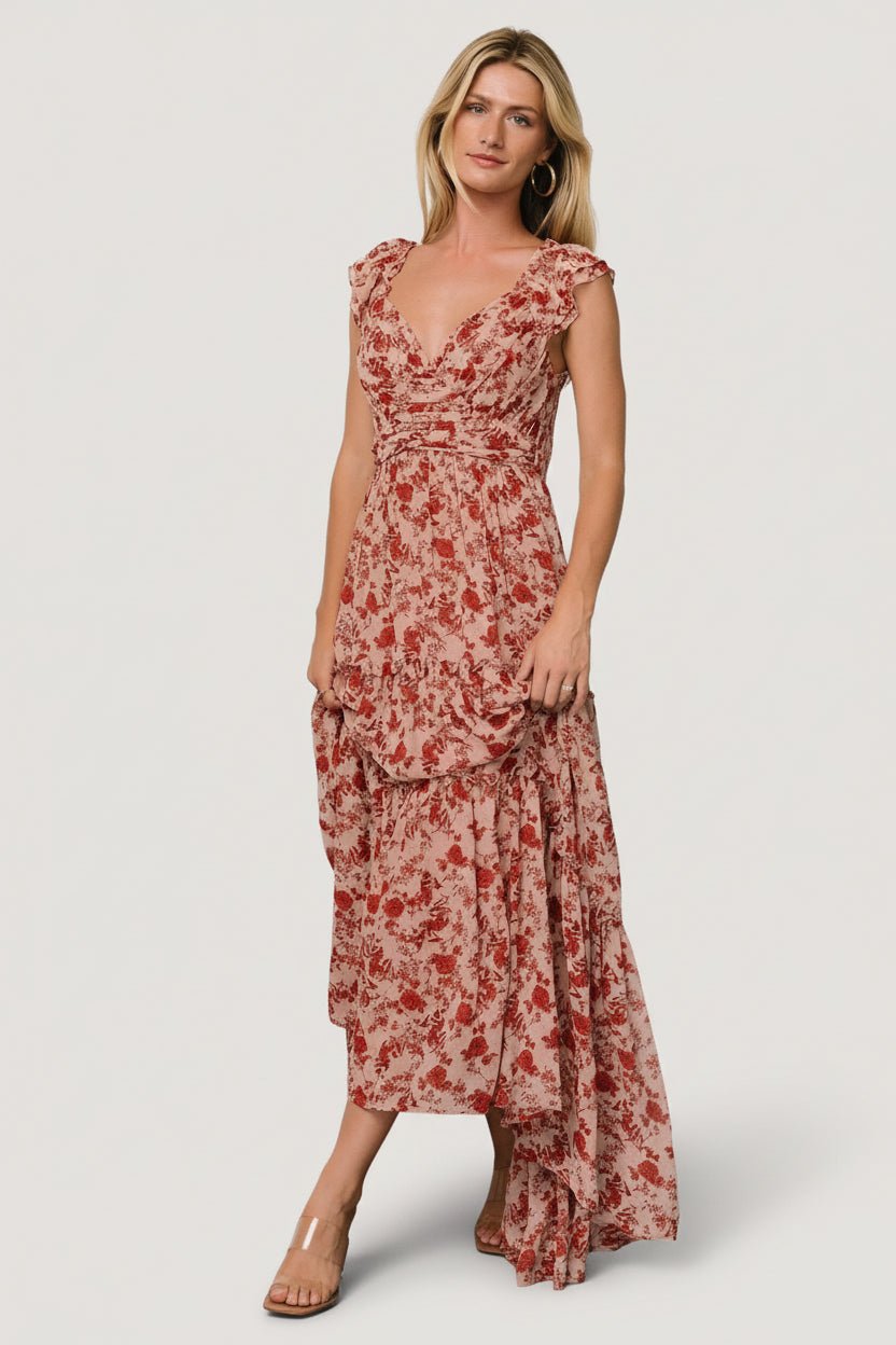 Martina Maxi Dress | Baltic Born Blush + Red