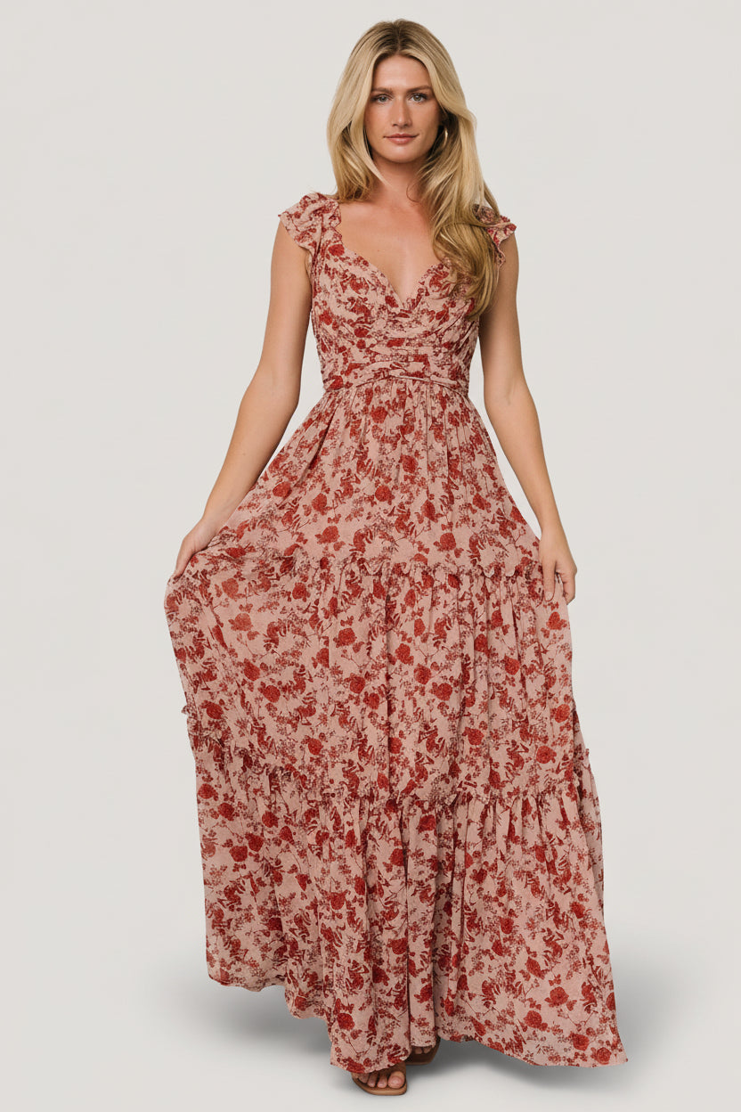 Martina Maxi Dress | Baltic Born Blush + Red