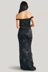 Kinsley Off Shoulder Maxi Dress | Baltic Born Black Floral