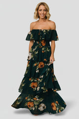 Carina Off Shoulder Maxi Dress | Baltic Born Deep Topaz Floral