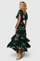 Carina Off Shoulder Maxi Dress | Baltic Born Deep Topaz Floral