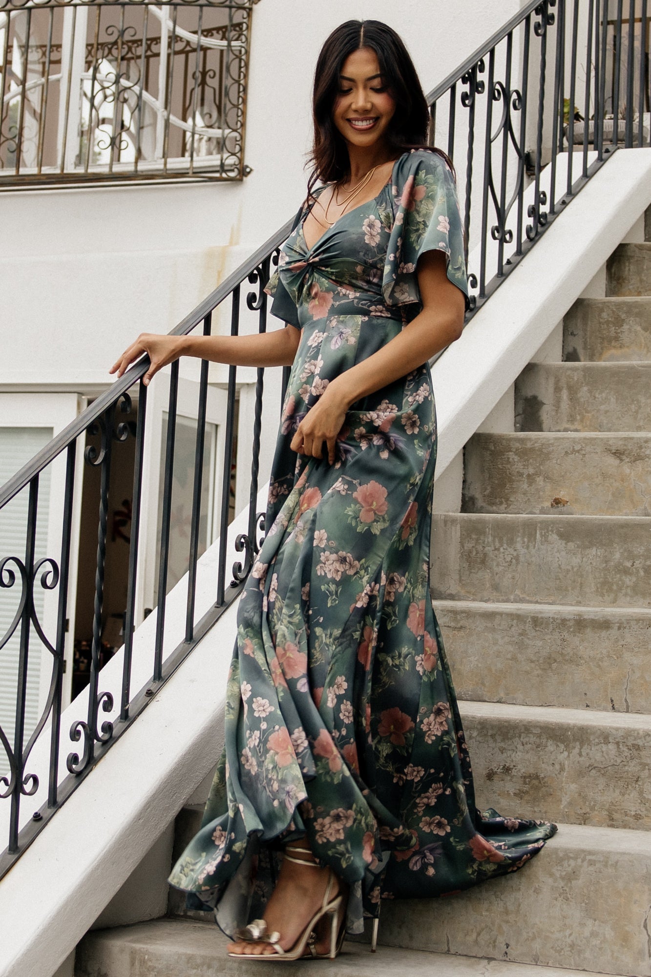 Caterina Maxi Dress | Baltic Born Dark Green Floral