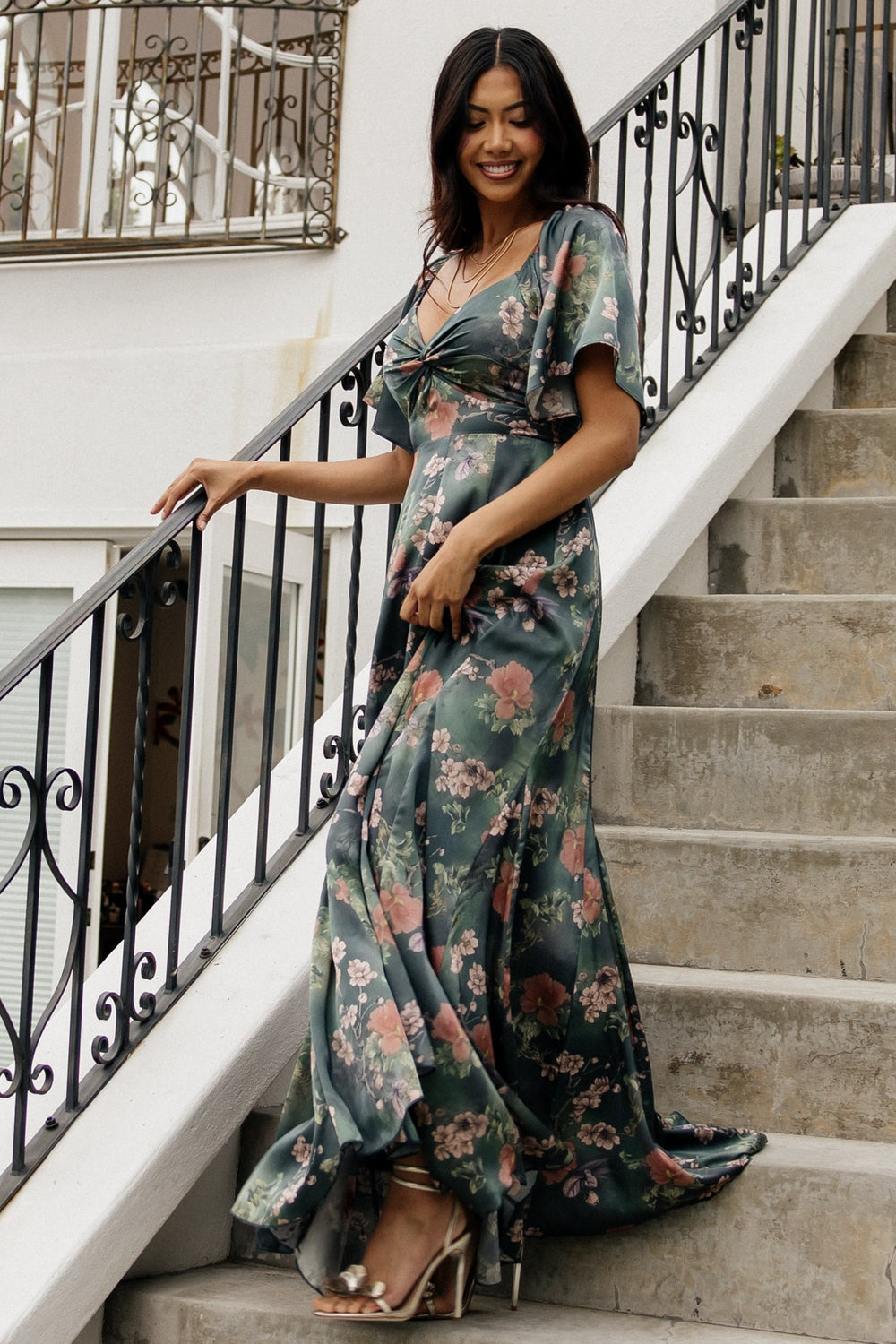 Caterina Maxi Dress | Baltic Born Dark Green Floral