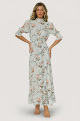 Marie Mock Neck Maxi Dress | Baltic Born Sage Floral