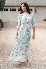 Marie Mock Neck Maxi Dress | Baltic Born Sage Floral