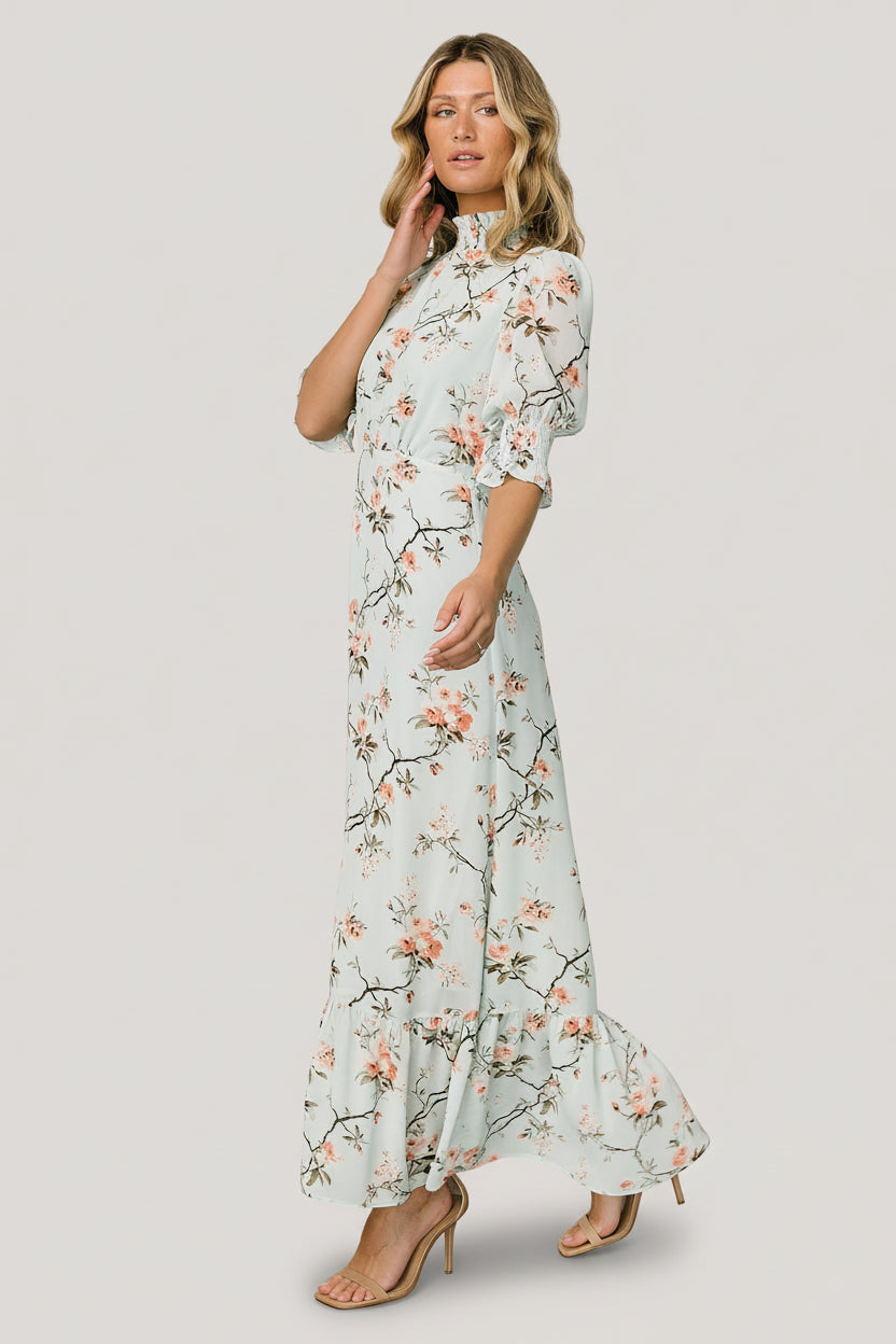 Marie Mock Neck Maxi Dress | Baltic Born Sage Floral